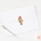 Rond Cozy Winter Creature Illustration Sticker  (Enveloppe)