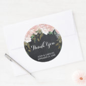 Rond craie florale rose merci sticker wedding shower (Enveloppe)