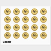 Rond Crâne gothique | Sticker | Or (Feuille)