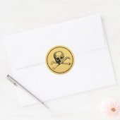 Rond Crâne gothique | Sticker | Or (Enveloppe)