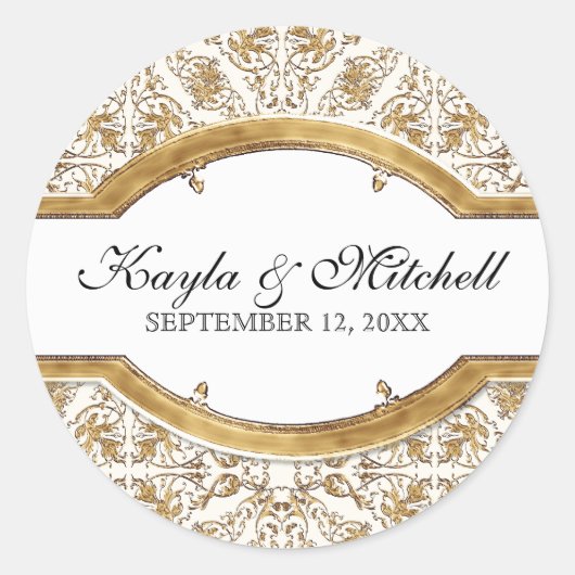 Rond Cravate noire Elégance 2, Sticker à couplage d'or (Devant)