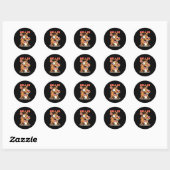 Rond Crazy Funny Capybara Hello Sticker (Feuille)