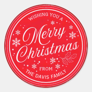 Rond Create your own Custom Red Christmas Sticker