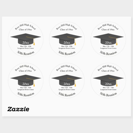 Rond Create Your Own Personalized Class Reunion Sticker (Feuille)