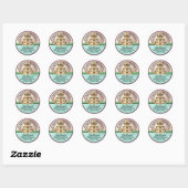 Rond Créé Avec Amour Élégant Sticker De Gâteau (Feuille)