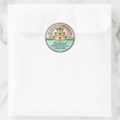 Rond Créé Avec Amour Élégant Sticker De Gâteau (Sac)