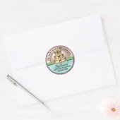 Rond Créé Avec Amour Élégant Sticker De Gâteau (Enveloppe)