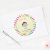 Rond Crème de glace Anniversaire Sticker Merci coloré (Enveloppe)