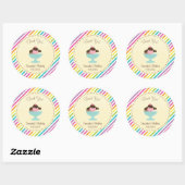 Rond Crème de glace Anniversaire Sticker Merci coloré (Feuille)
