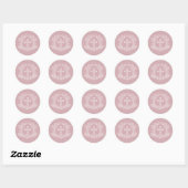 Rond Croix florale simple sur Sticker rose (Feuille)