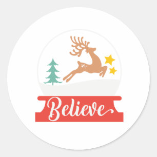 Rond Croyez Sticker de Noël - Vacances Inspirationnelle