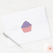 Rond Cupcake avec Sprinkers Coeur Sticker (Enveloppe)
