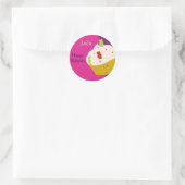 Rond Cupcake de l'ours gommé | Sticker (Sac)