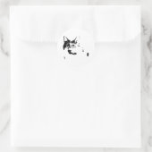 Rond Curieux Sticker en vinyle de chat (Sac)