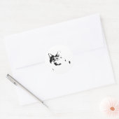 Rond Curieux Sticker en vinyle de chat (Enveloppe)
