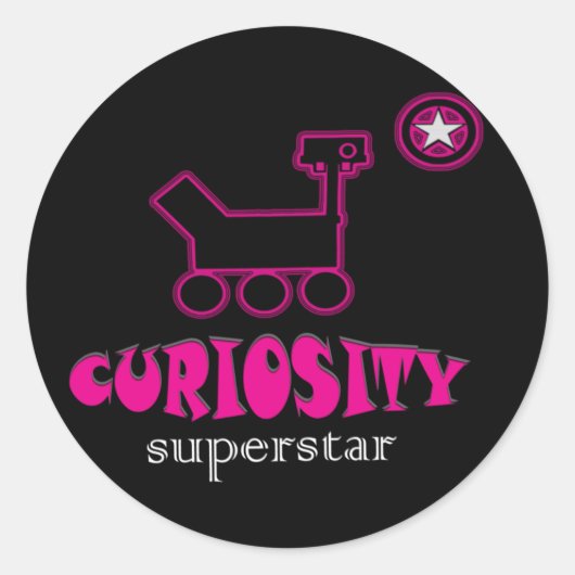 Rond Curiosity Sticker Super Star Rose (Devant)