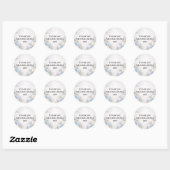 Rond Custom Blue Floral Wedding Sticker (Feuille)