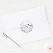 Rond Custom Blue Floral Wedding Sticker (Enveloppe)