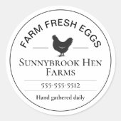 Rond Custom Egg Carton Label Sticker | 2" Round (Devant)