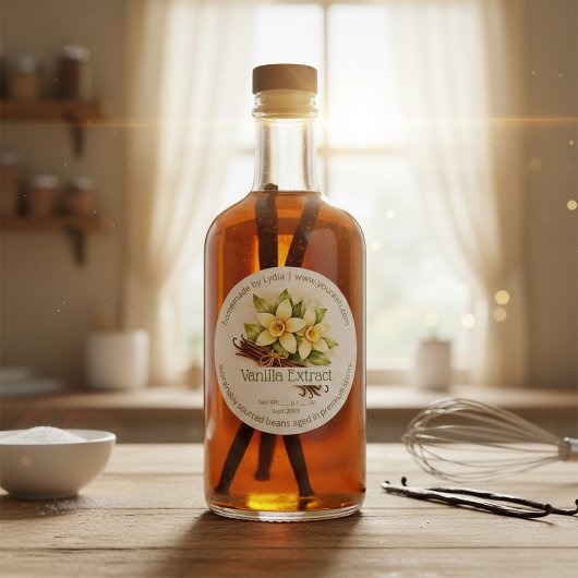 Rond Custom Homemade Vanilla Extract Round Sticker