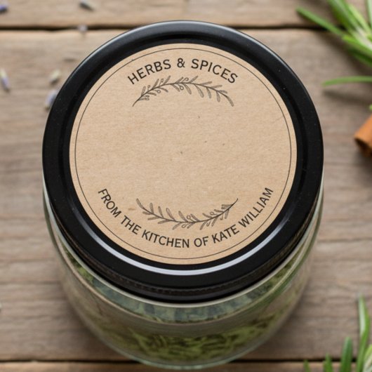 Rond Custom Jar / Spice Blank Sticker Label 