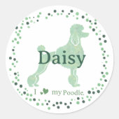 Rond Custom mint poodle sticker - Personalized Gift  (Devant)