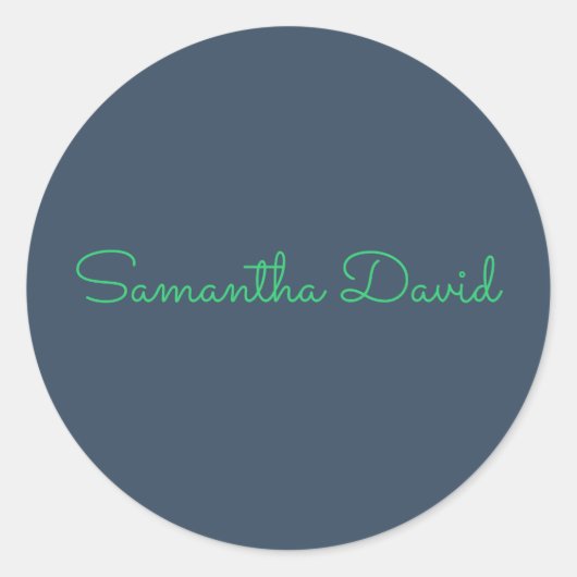 Rond Custom Name Sticker – Mint Green & Dark Gray (Devant)