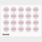Rond Custom Pastel Cupcake Topper Name Sticker Sheet (Feuille)