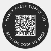 Rond Custom QR Code Shop Sticker (Devant)