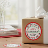 Rond Custom Santa Claus Name Sticker — North Pole Works