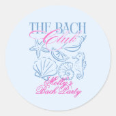 Rond Custom Seashell Coastal Bachelorette Sticker (Devant)