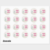 Rond CUSTOM STICKER mason jarre coeurs dentelle lapin (Feuille)