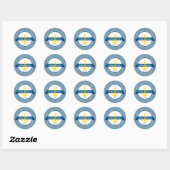 Rond CUSTOM STICKER monogramme moderne ancre nautique (Feuille)