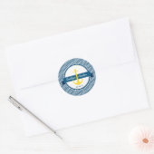 Rond CUSTOM STICKER monogramme moderne ancre nautique (Enveloppe)