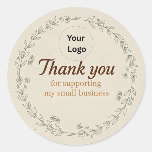Rond Custom Thank You Business Sticker –Packaging Label (Devant)