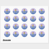 Rond Customizable Moon & Stars Dreamy Kids Name Sticker (Feuille)