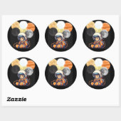 Rond Cute Astronaut and Planets Sticker (Feuille)