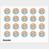 Rond Cute Baby Bear Sticker (light brown background) (Feuille)