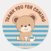 Rond Cute Baby Bear Sticker (light brown background) (Devant)