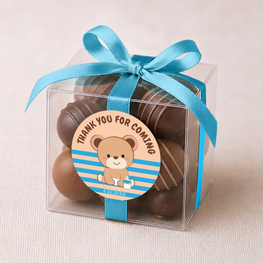 Rond Cute Baby Bear Sticker (light brown background)