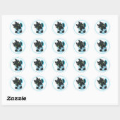 Rond Cute Baby Dragon Easter Sticker Pack (Feuille)