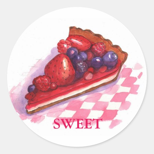 Rond cute berry pie sticker (Devant)