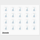 Rond Cute Blue Elephant Baby Shower Thank You Sticker (Feuille)