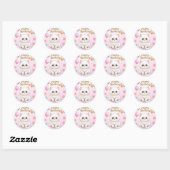 Rond Cute cat birthday sticker  (Feuille)