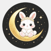 Rond Cute Celestial Easter Bunny Sticker (Devant)