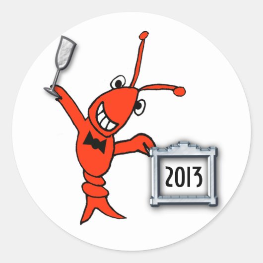 Rond Cute Crawfish / Lobster Sticker 2013 (Devant)