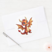 Rond Cute Dragon Sticker for Every Occasion (Enveloppe)