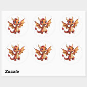 Rond Cute Dragon Sticker for Every Occasion (Feuille)