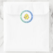 Rond Cute Duck Thank You Sticker (Sac)