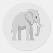 Rond Cute Elephant Birthday Sticker (Devant)